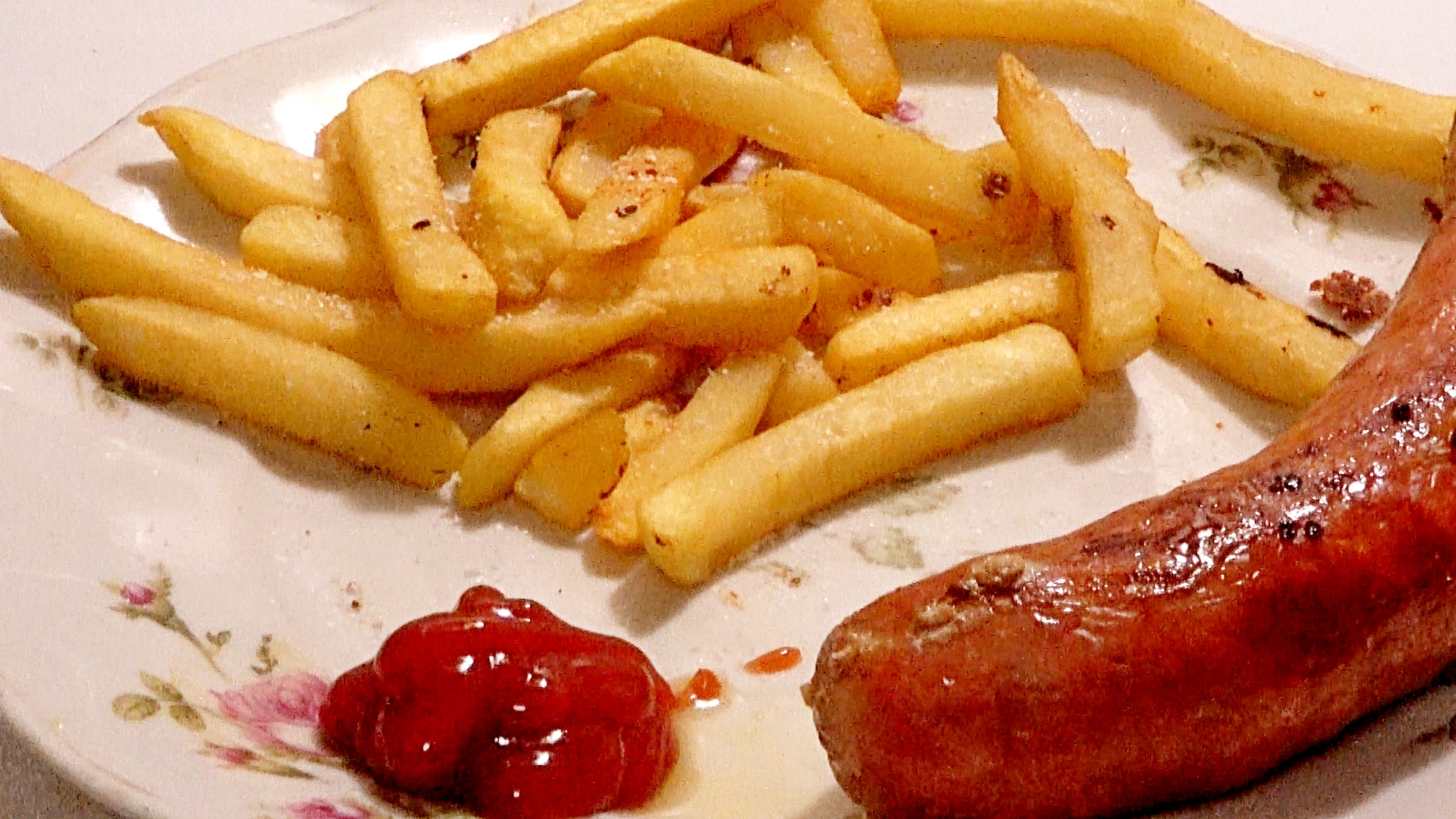 Hot Italian Sausage and French Fries